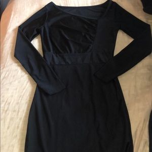 Black, long sleeve, mini dress